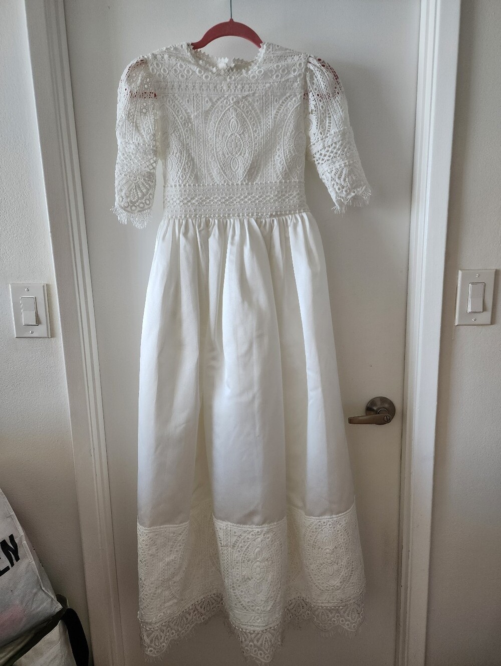 Girls White Lace Communion / Special Occasion Dress Size 10/12